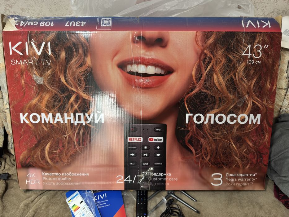 Телевизор 43 KIVI ударена матрица