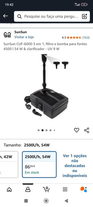 Filtro e Bomba para fontes etc