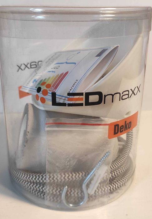 Lampa Wisząca OPRAWA LEDmaxx Deko E27 Kabel 2m, Industrialna, BETON