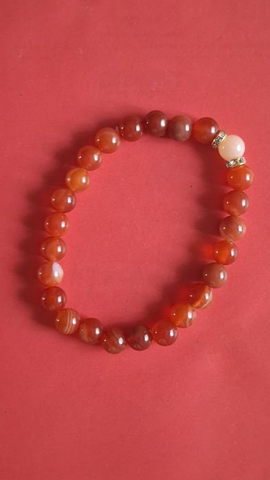 Bransoletka z agatu czerwonego