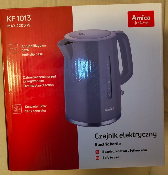 Nowy Czajnik Amica KF 1013  2200W FILTR ANTYWAPIENNY