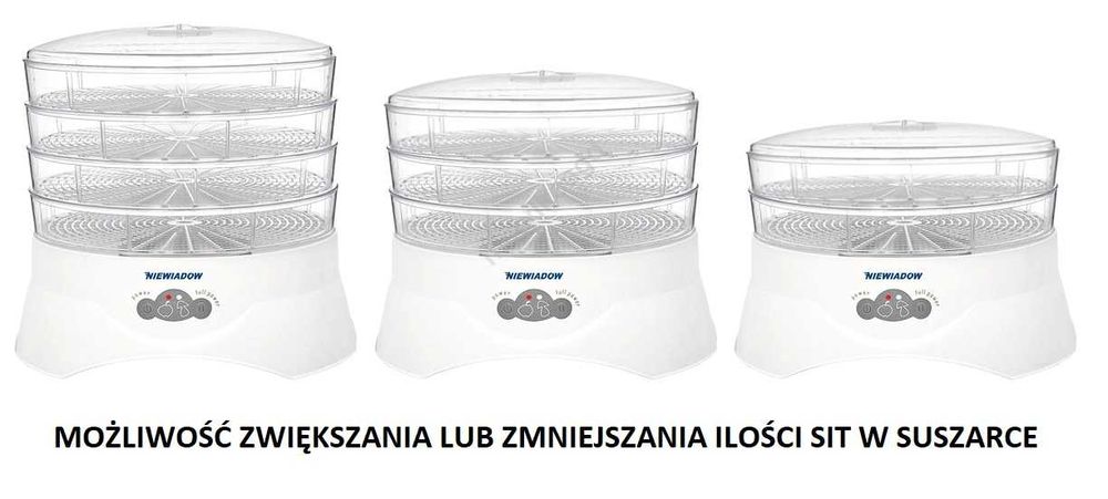 Suszarka do grzybów warzyw owoców Niewiadów mocna 500W PS 4 SITA 5CM