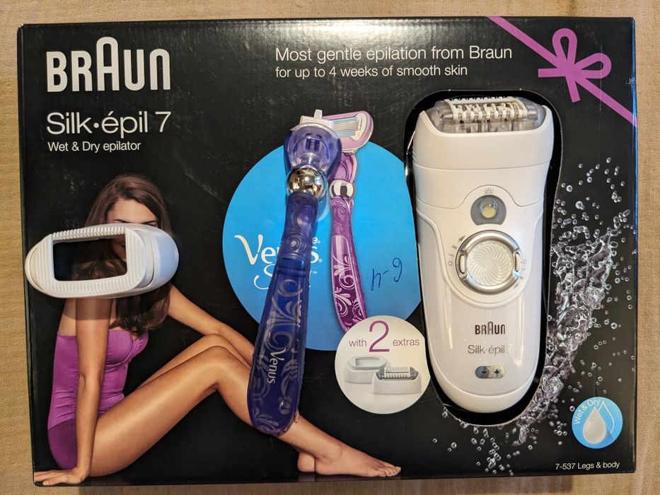 Епілятор BRAUN Silk epil 7 7537 + станок Gillette Venus Swirl