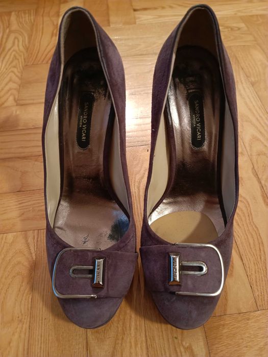 Buty na obcasie fioletowe