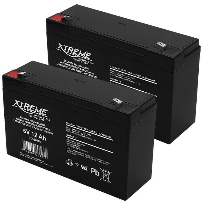 2x Akumulator żelowy XTREME 6V 12Ah bezobsługowy samochodzik autko