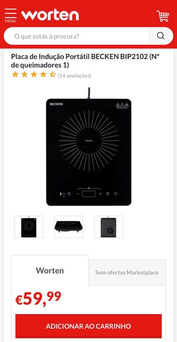 Placa de indução portátil