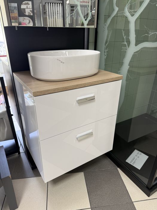 Szafka 60 cm lazienkowa z blatem umywalka do kompletowania ROCA