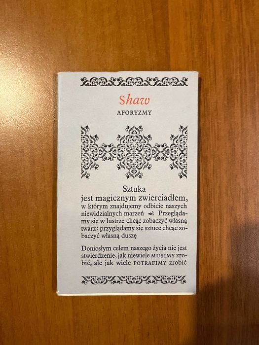 Shaw ; Aforyzmy , wyd. PIW