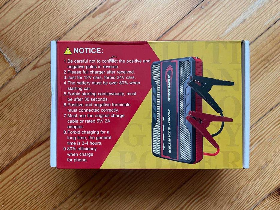 Пуско зарядний для авто 12V 1200 бустер з LED ліхтарем і Smart клемами