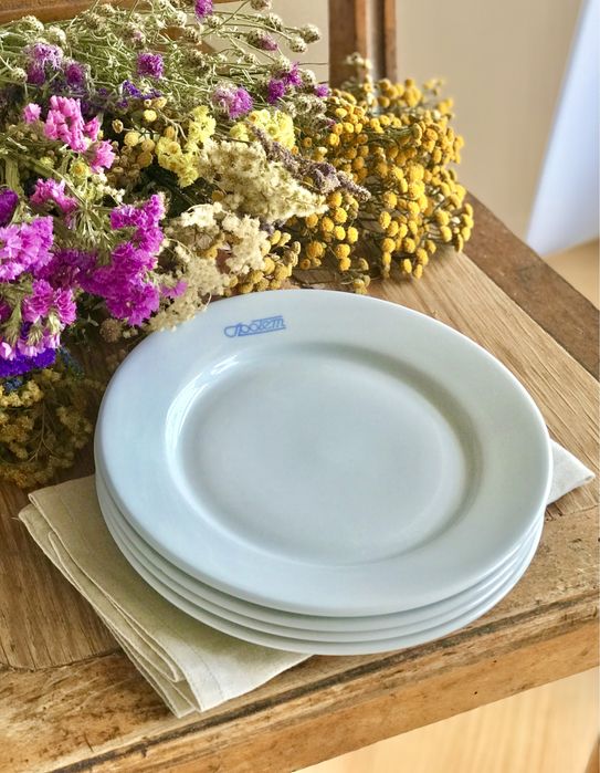 Talerze Społem porcelana Lubiana Vintage PRL  z 1969-80 rok
