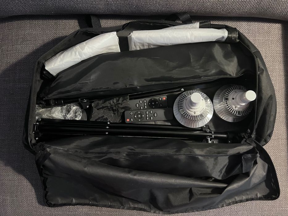 2 lampy softbox do sesji zdjęciowych i wideo