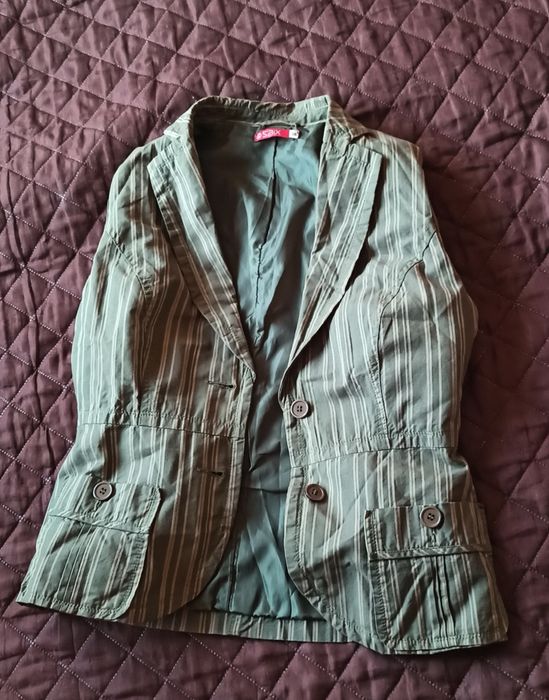 Kamizelka materiałowa  khaki 36 S na podszewce