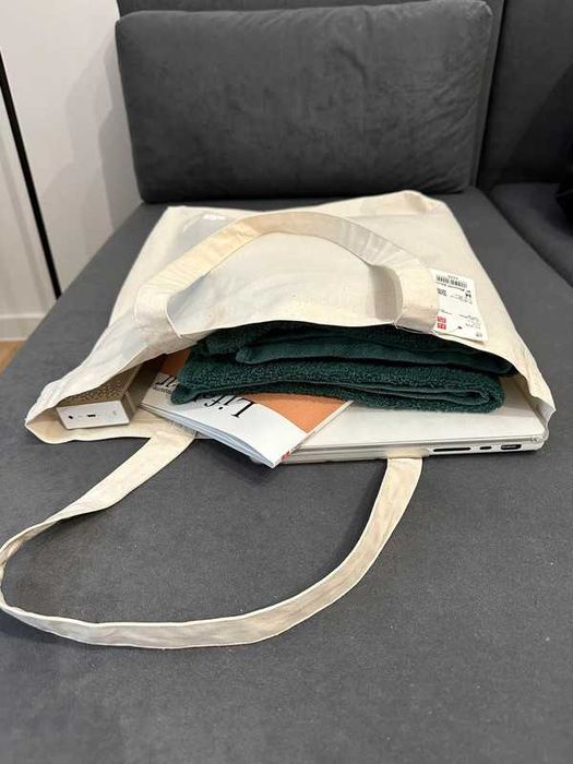 Uniqlo Cotton Shopper Bag / Bawełniana torba / Torba plażowa /