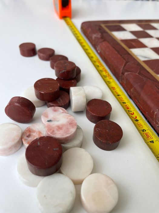 Jogo de Damas em Pedra Natural Feito à Mão