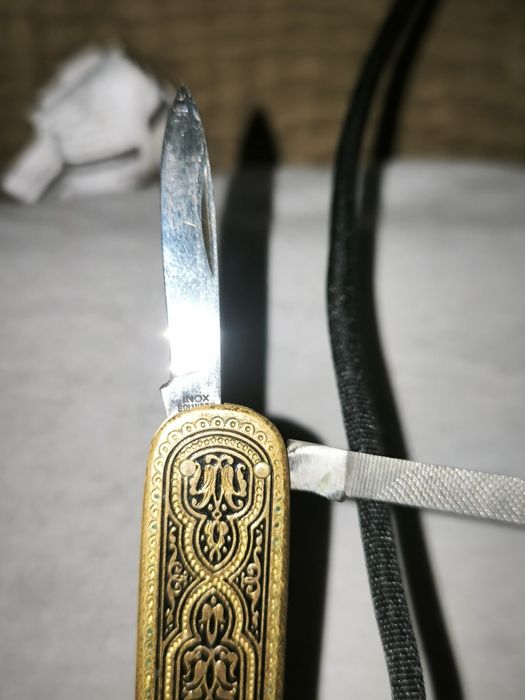 Zabytkowy niemiecki nóż damasceński E. Bonsmann Solingen