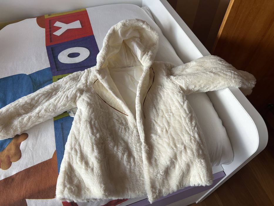 Casaco pele branca para criança (até 3 anos)