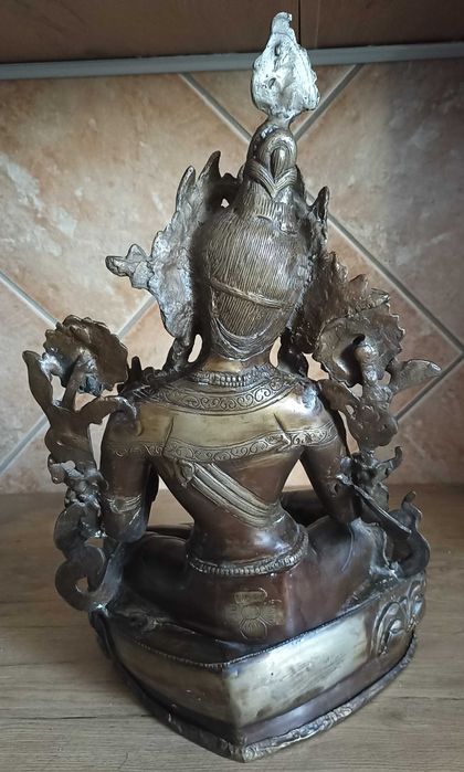 Figura Bogini BIAŁA TARA stara zabytkowa ręcznie robiona