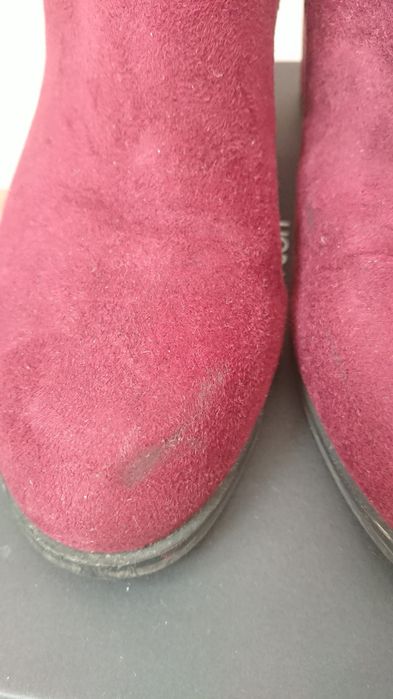 Botki nie ocieplane bordowe zamsz 36