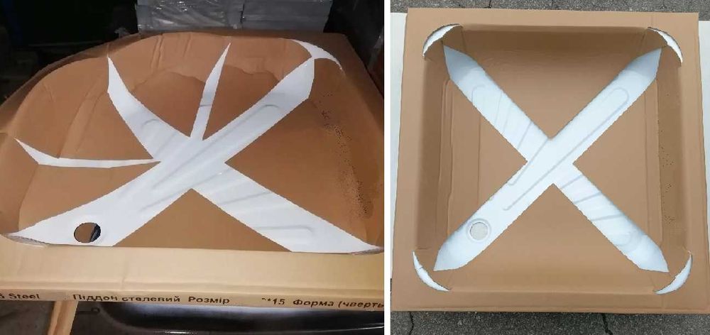 Новый стальной душевой поддон. Квадрат, полукруг. 80х80, 90х90.