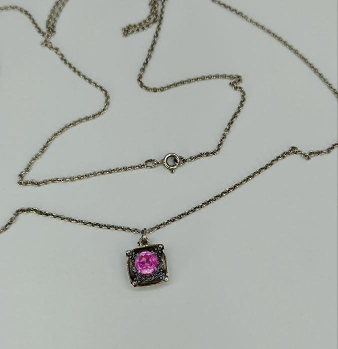 Советский серебряный кулон на цепи 875 пробы