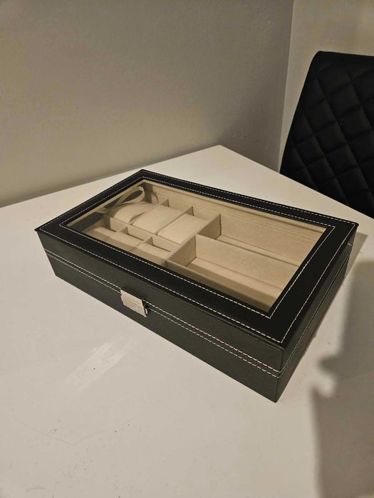 Kuferek szkatułka etui pudełko organizer na zegarki i okulary