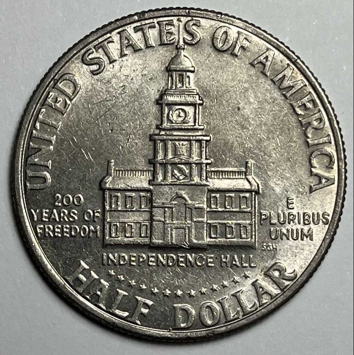 Moeda 50 centavos de dólar Edição comemorativa 1976