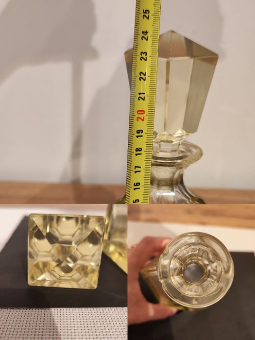 Karafka Art Deco, stare szkło, Czechosłowacja