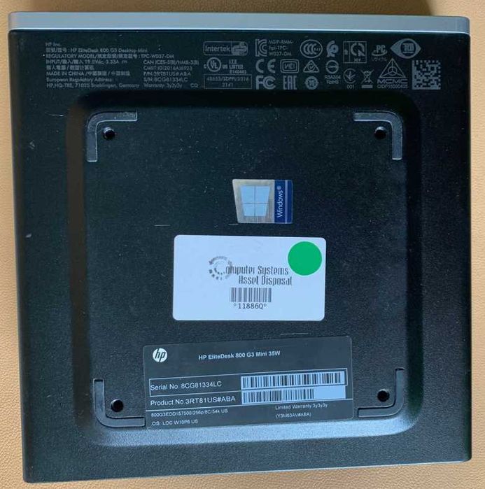 Мікро ПК HP EliteDesk 800 G3 i5-7500T 8/256GB NVME m2 , Linux MX-25.2 KDE Plasma