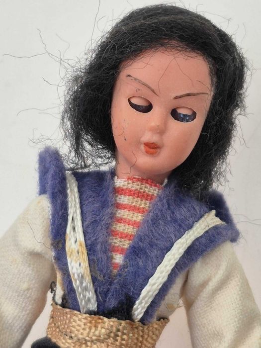 Celuloidowa stara lalka w stroju marynarskim 11,5 cm