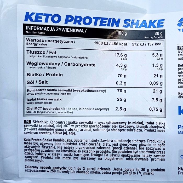 shake proteinowy whey protein keto białko serwatkowe na odchudzanie vanilla
