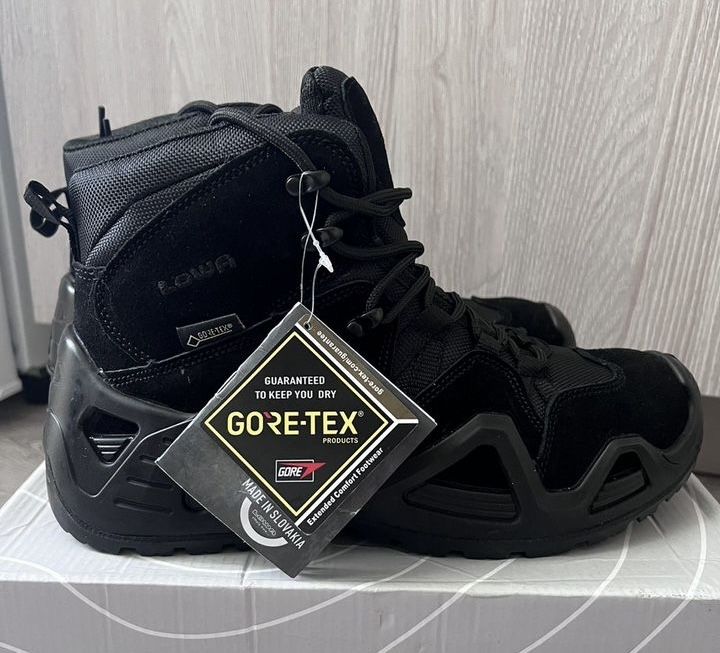 LOWA Zephyr GTX MID TF Black Gore-Tex | Тактичні черевики | Військові берці | Трекінгове взуття | 40-45