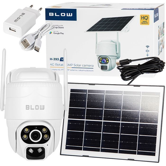 Zewnętrzna kamera BLOW 4G PTZ 3MP H-393 + panel solarny 78-667#