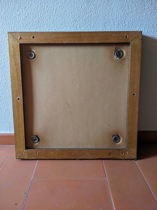 Quadro em madeira, antigo tampo de mesa