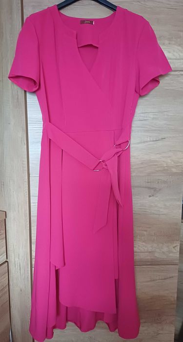 Sukienka elegancka rozm 40 ciemny malinowy róż