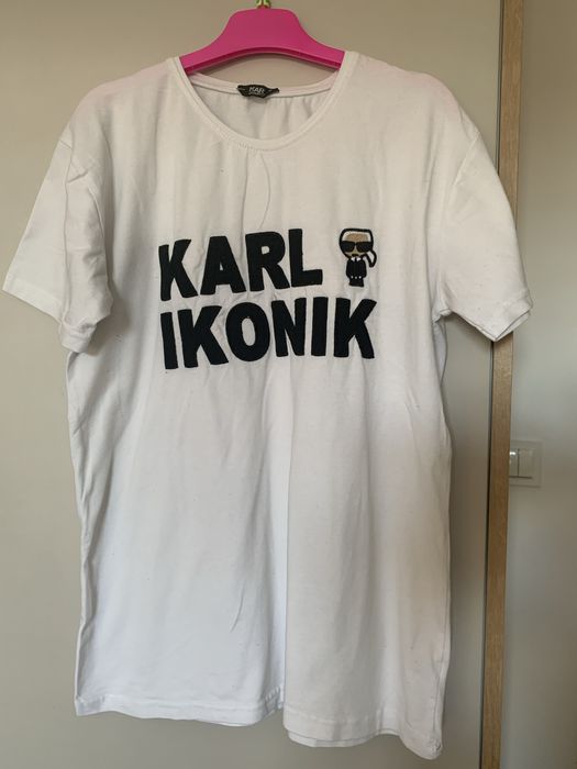 Koszulka biala karl lagerfeld ikonik t-shirt