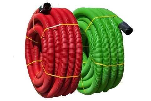 rolo de tubo corrugado verde  diâmetro int. 90mm