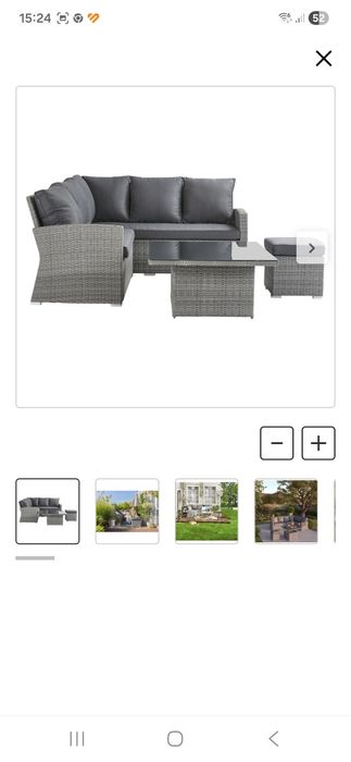 Meble ogrodowe zestaw Davos szare Naterial