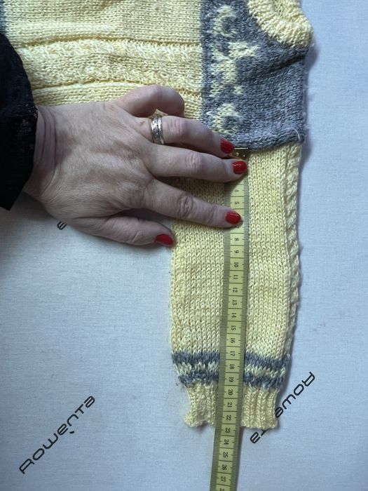 Casaco de la feito a mão, amarelo e vinza