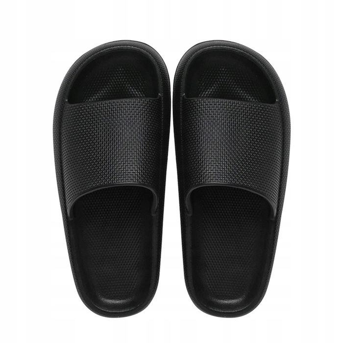 Chaussons czarne klapki casual męskie gładkie na lato 38-39 6la