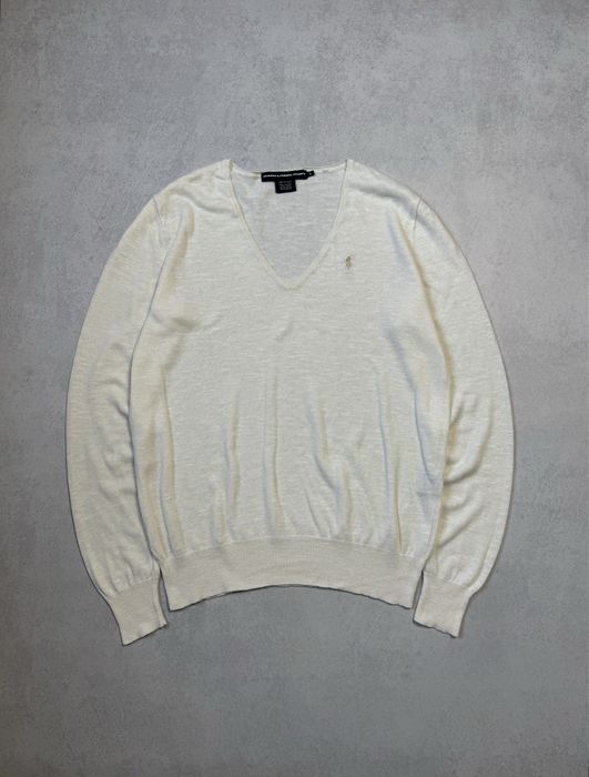 Лляний свитер Polo Ralph Lauren женский винтажный лен + хлопок оригинал. Жіночий светр Polo Ralph Lauren з льону та бавовни оригінал