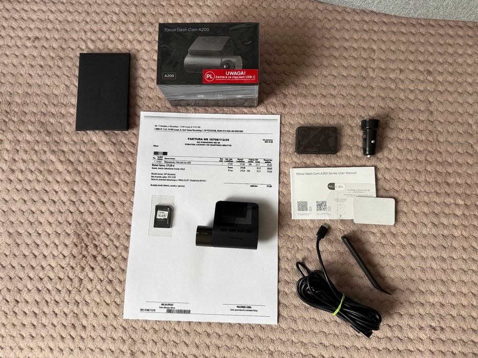 Wideorejestrator 70mai A200 + Karta SanDisk 64GB + Gwarancja 22 MC