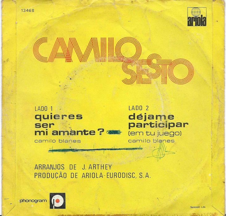 Camilo Sesto - - - - - Quieres Ser Mi Amante? - - - - - Single