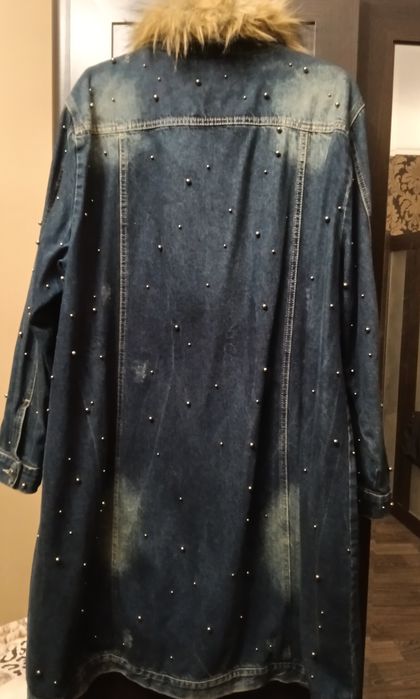 Жіночий кардиган б/у джинса з дірками Luizza 58