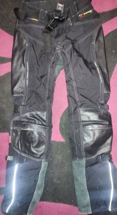 Мотоштаны Polo-tex кожа текстиль черные