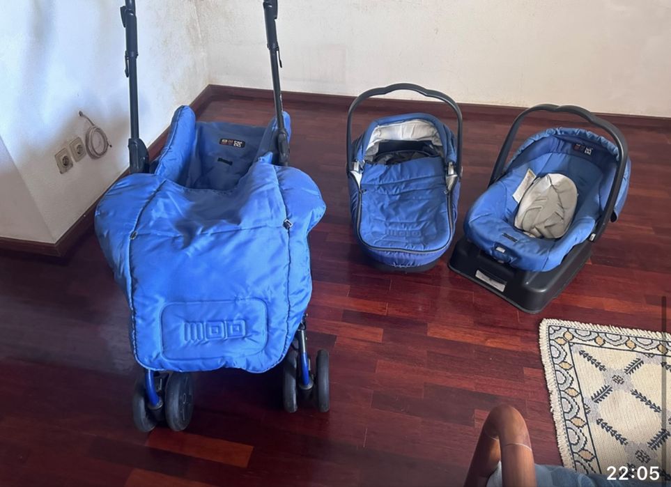 Trio pre Natal cadeirinha, alcofa chassi de carrinho