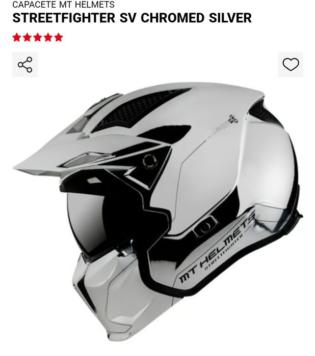Capacete MT Streetfighter SV Chromed Silver Tam L
