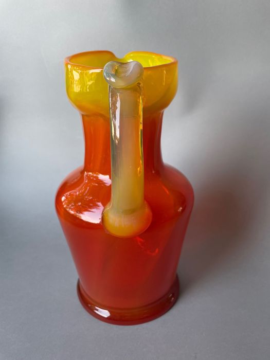 Dzbanek Fiedorowicz HSG Ząbkowice kolorowe szkło PRL