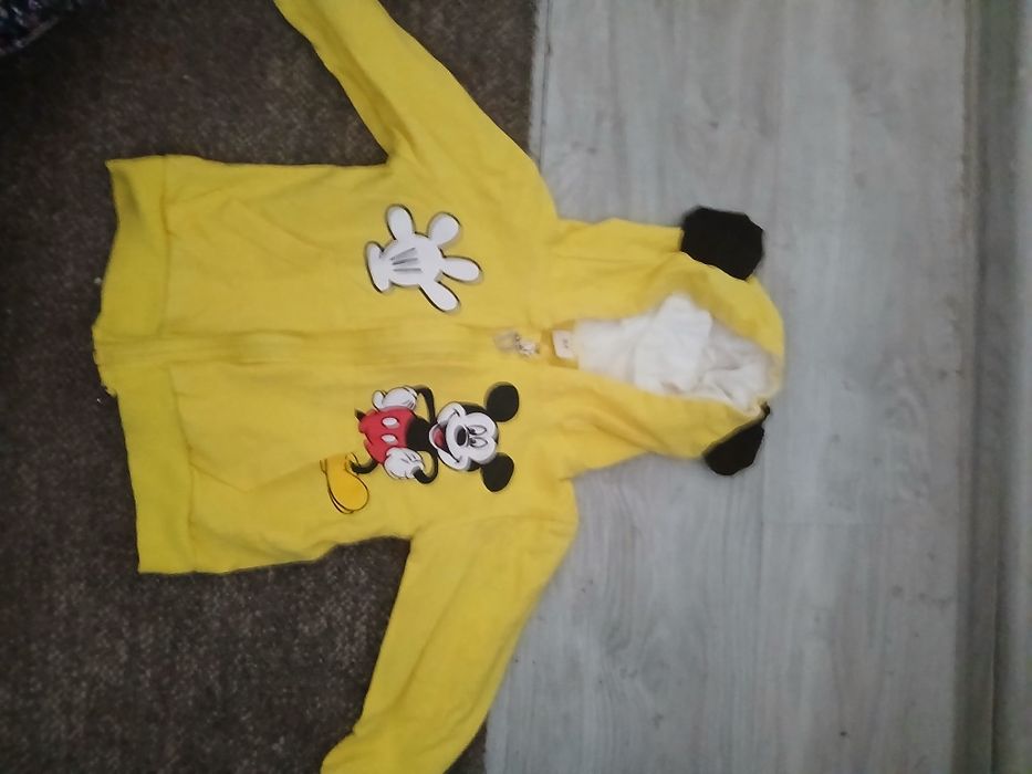 Żółta bluza z kapturem z Miki. MAUSE  r64  z uszami