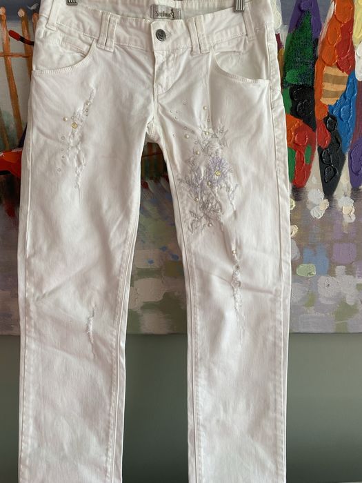 Calca jeans branca sexy woman tam S