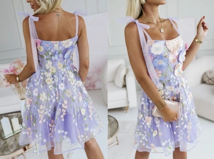 Sukienka mini haftowany print